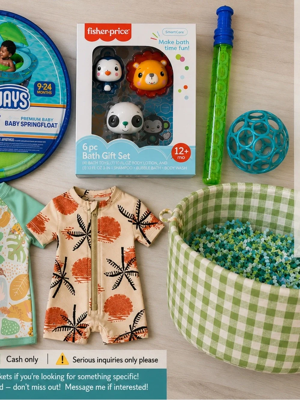 Baby Boy Summer Gift Bundle | Swim Float, Swimsuits & Bath Set | Gift Ready